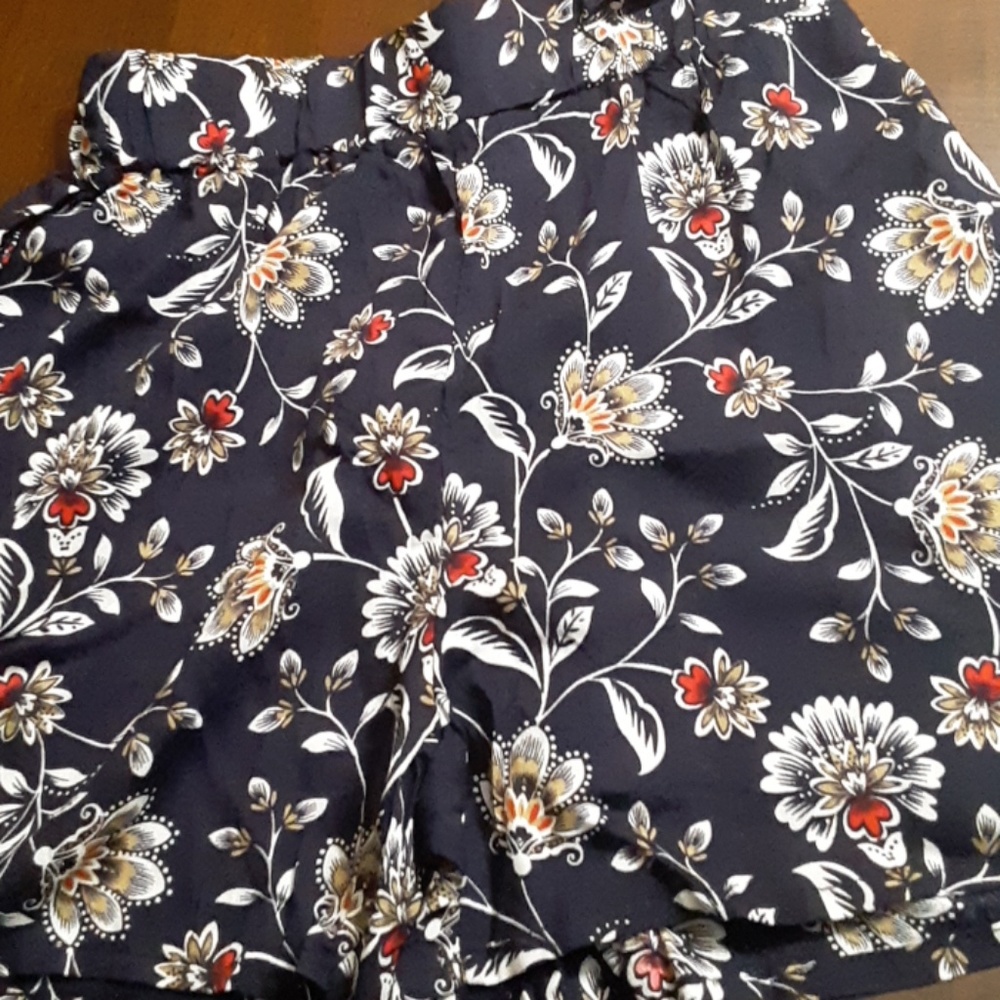 Navy blue 100% rayon shorts